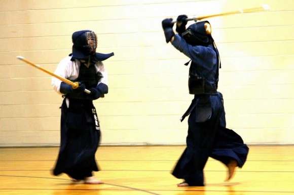 Two kendo practitioners