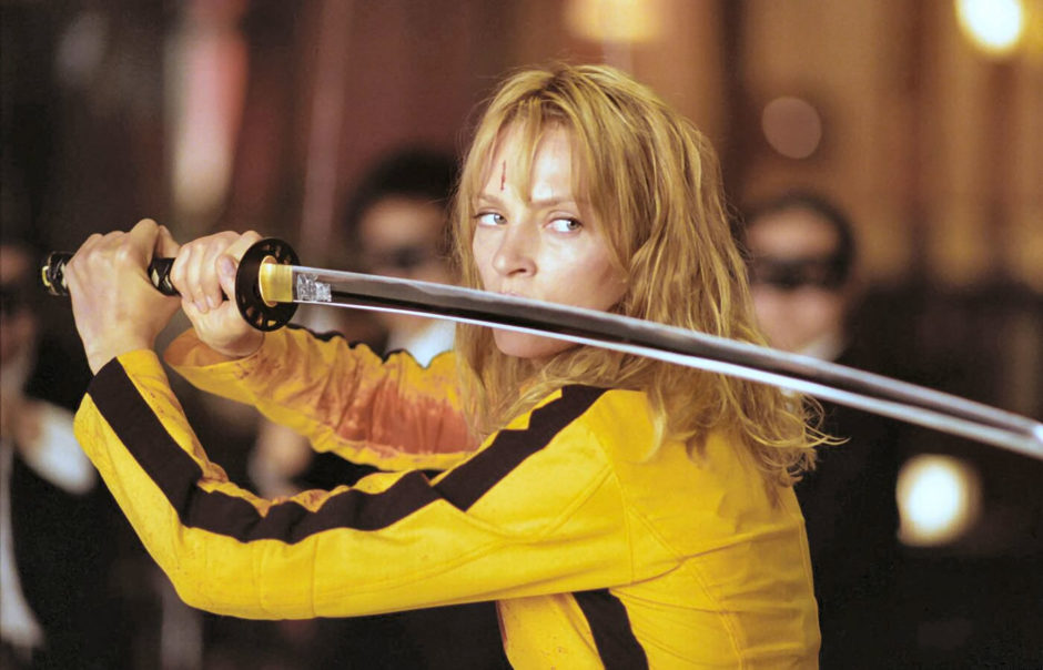 Uma Thurman with Hattori Hanzo's katana in Kill Bill movie