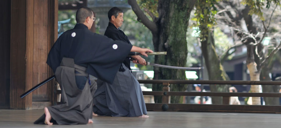 Two men practicing Iaido
