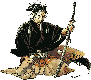 Samurai with Katana Sword